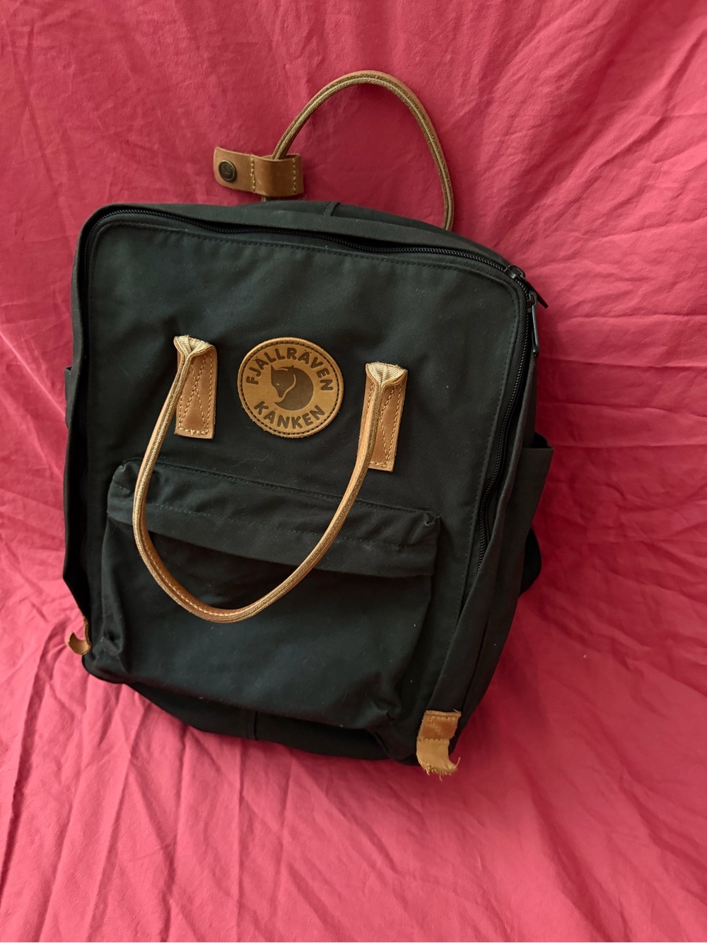 Kånken Leather-Accent Backpack - Black